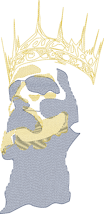 King Jesus Crowned Portrait machine embroidery stitch preview