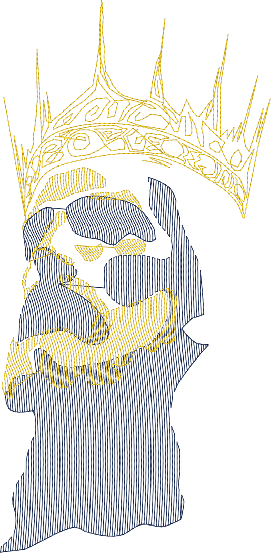 King Jesus Crowned Portrait machine embroidery stitch preview