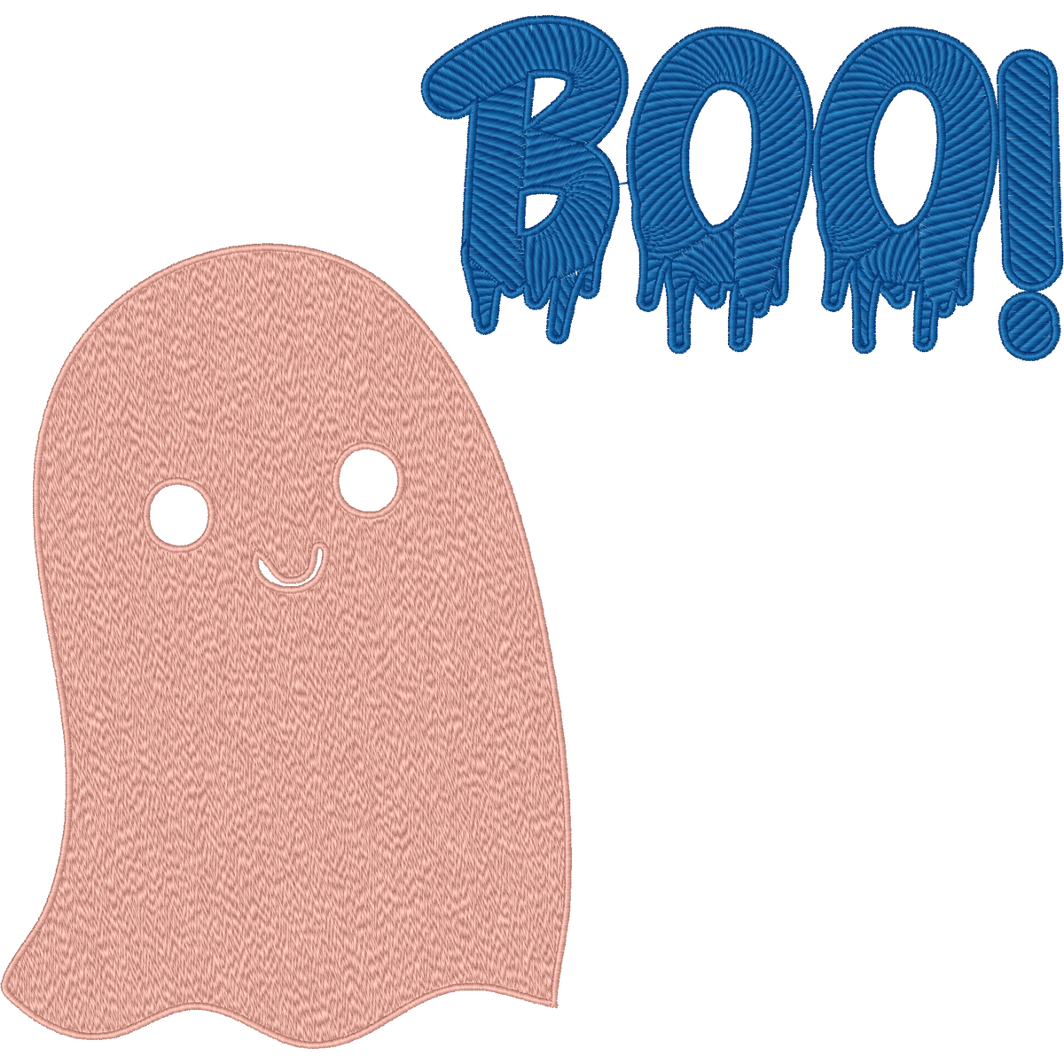 Boo Pink Ghost machine embroidery stitch preview