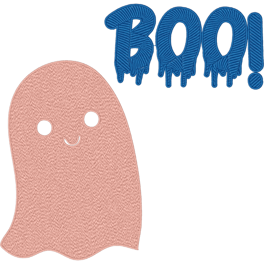 Boo Pink Ghost machine embroidery stitch preview
