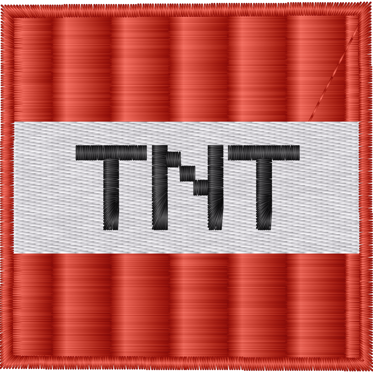 Minecraft TNT Block machine embroidery stitch preview
