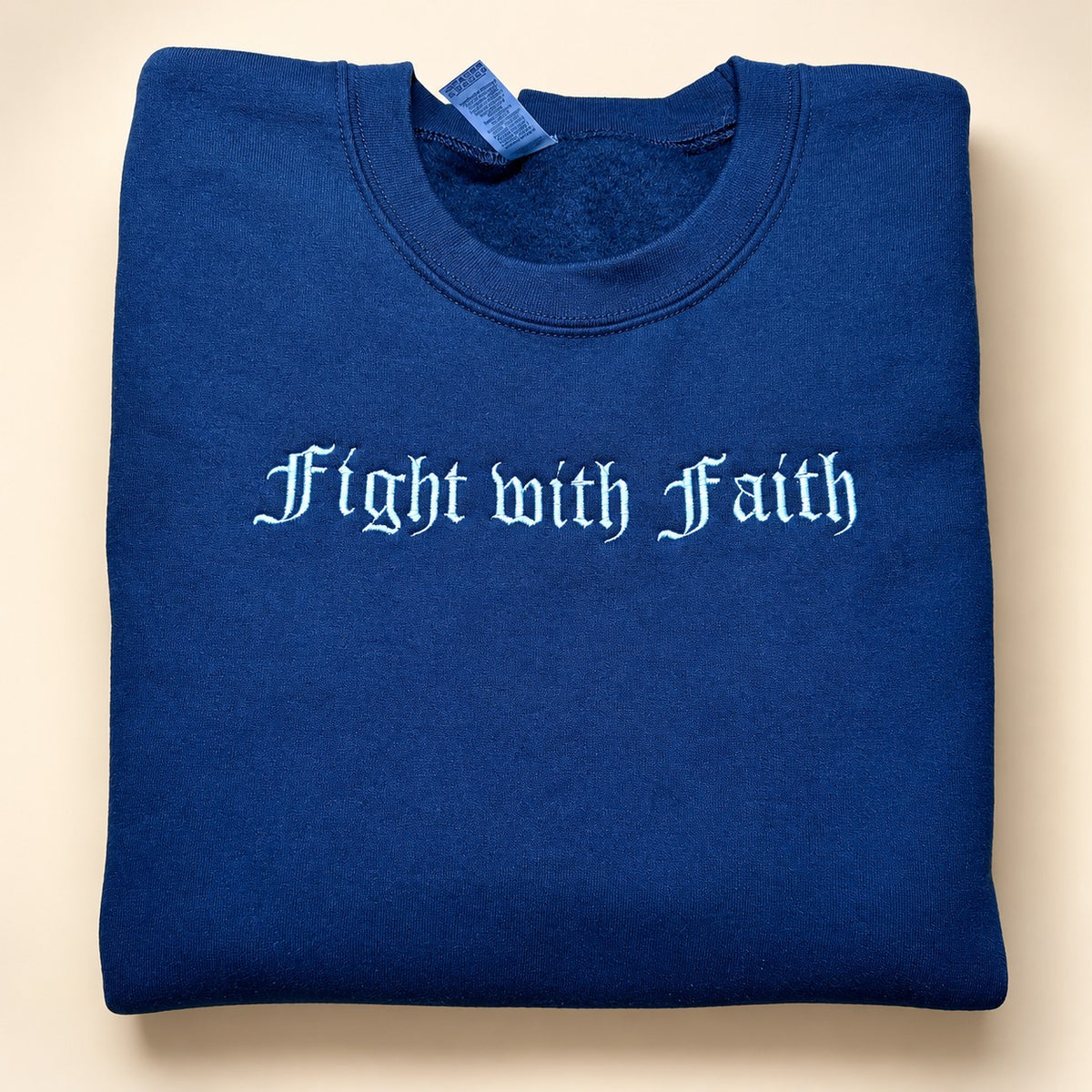 Fight with Faith Embroidered Sweatshirt – Christian Crewneck