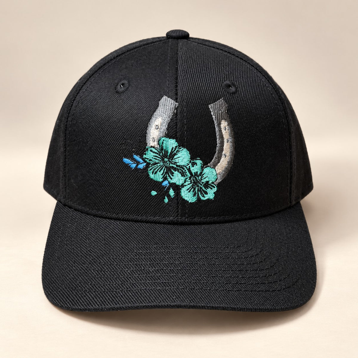 Floral Horseshoe Embroidered Cap – Western Hat