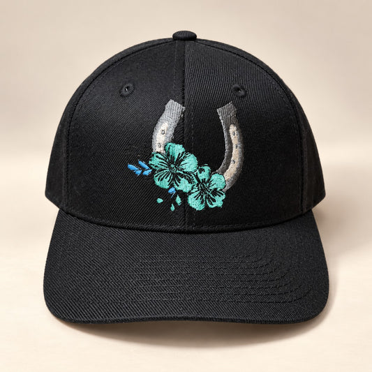 Floral Horseshoe Embroidered Cap – Western Hat