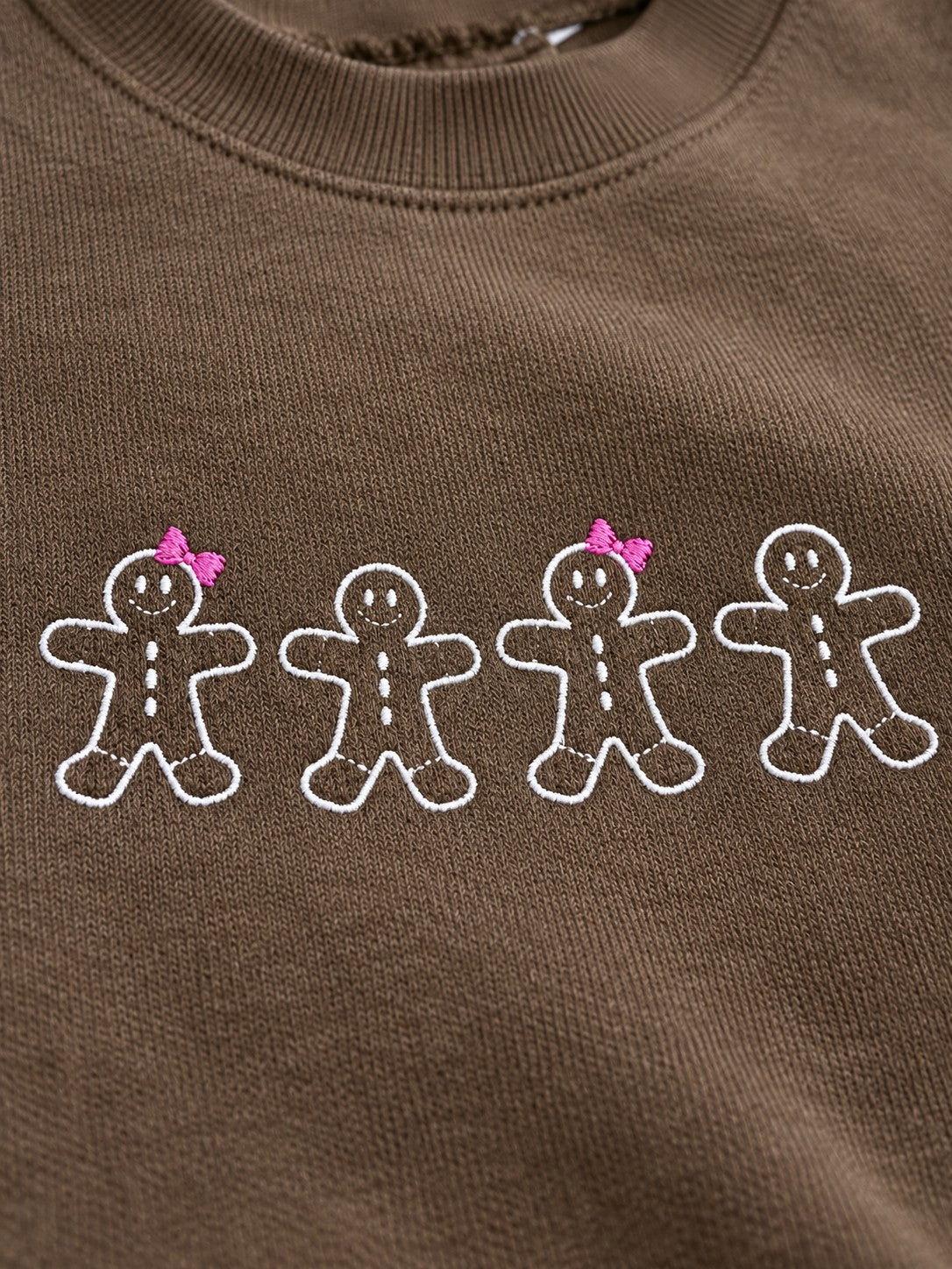 Gingerbread Cookies Embroidered Sweatshirt – close-up detail
