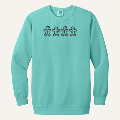 Gingerbread Cookies Embroidered Sweatshirt – Comfort Colors Crewneck in Chalky Mint