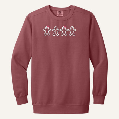 Gingerbread Cookies Embroidered Sweatshirt – Comfort Colors Crewneck in Crimson