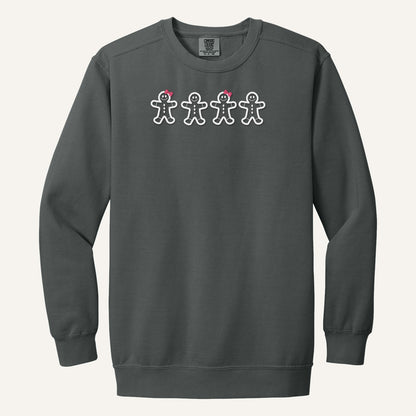 Gingerbread Cookies Embroidered Sweatshirt – Comfort Colors Crewneck in Pepper