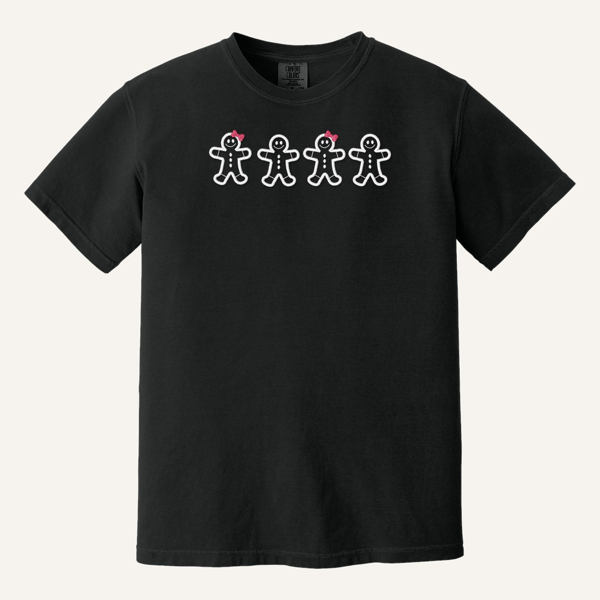 Gingerbread Cookies Embroidered Sweatshirt – Comfort Colors Tee in Black