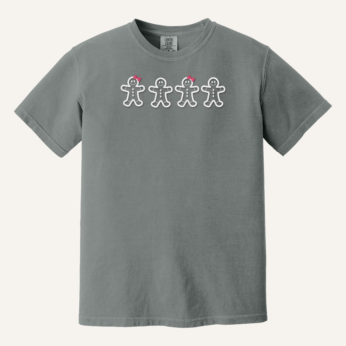 Gingerbread Cookies Embroidered Sweatshirt – Comfort Colors Tee in Grey