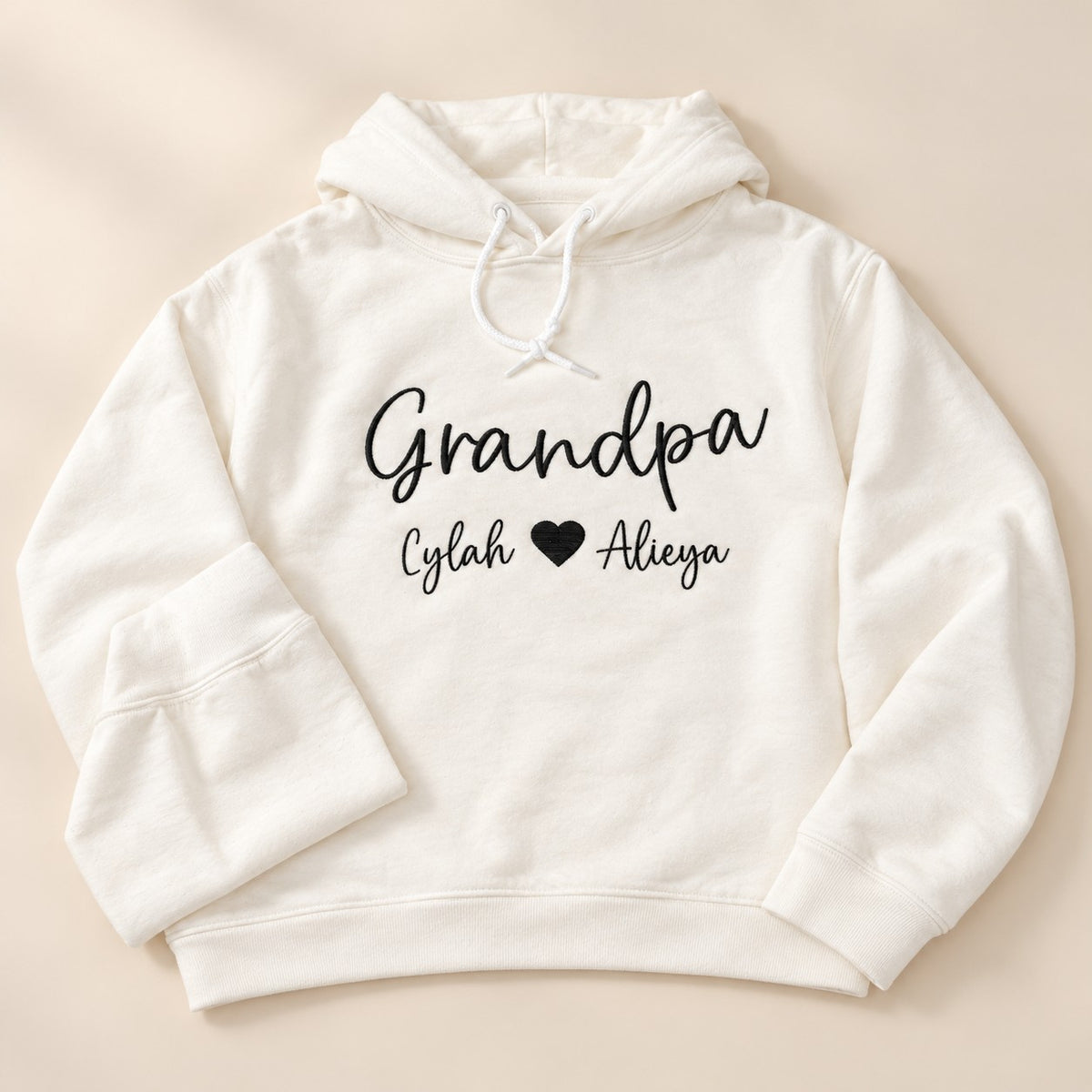 Grandpa Embroidered Hoodie with Grandkids' Names
