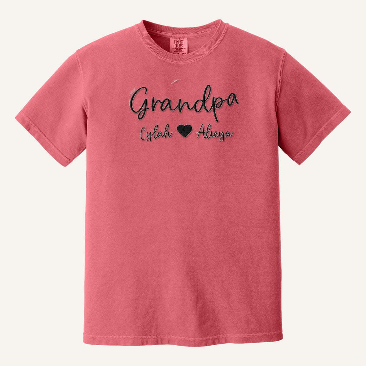 Grandpa Embroidered Hoodie with Grandkids' Names – Comfort Colors Tee in Watermelon