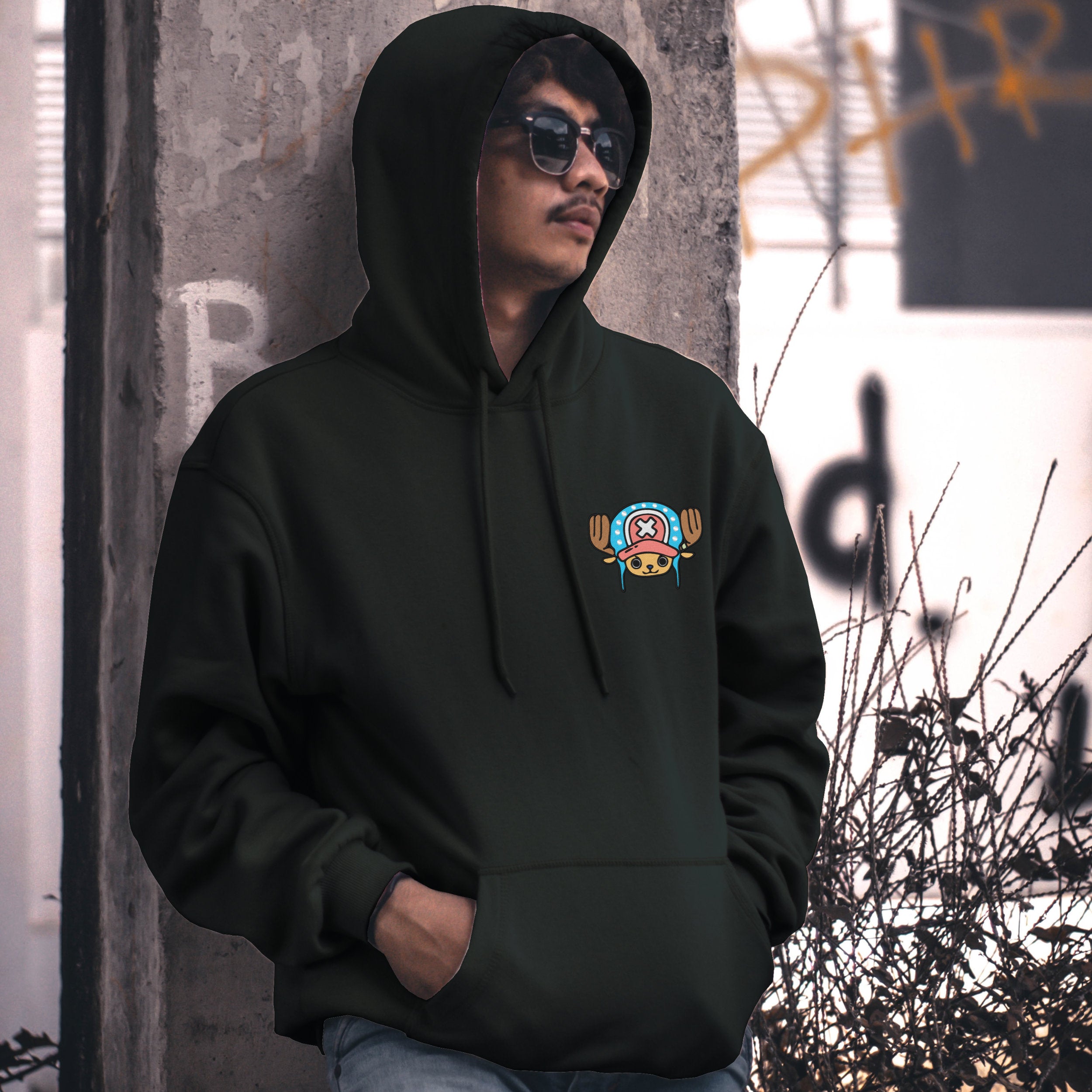 One Piece Anime Embroidered Hoodie Sweater Chopper Design Cozy