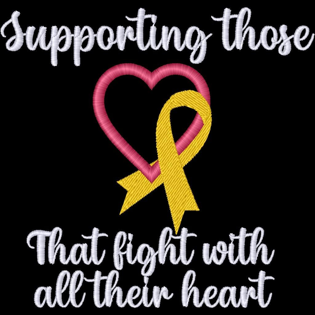 Support the Fighters Heart Machine Embroidery Design