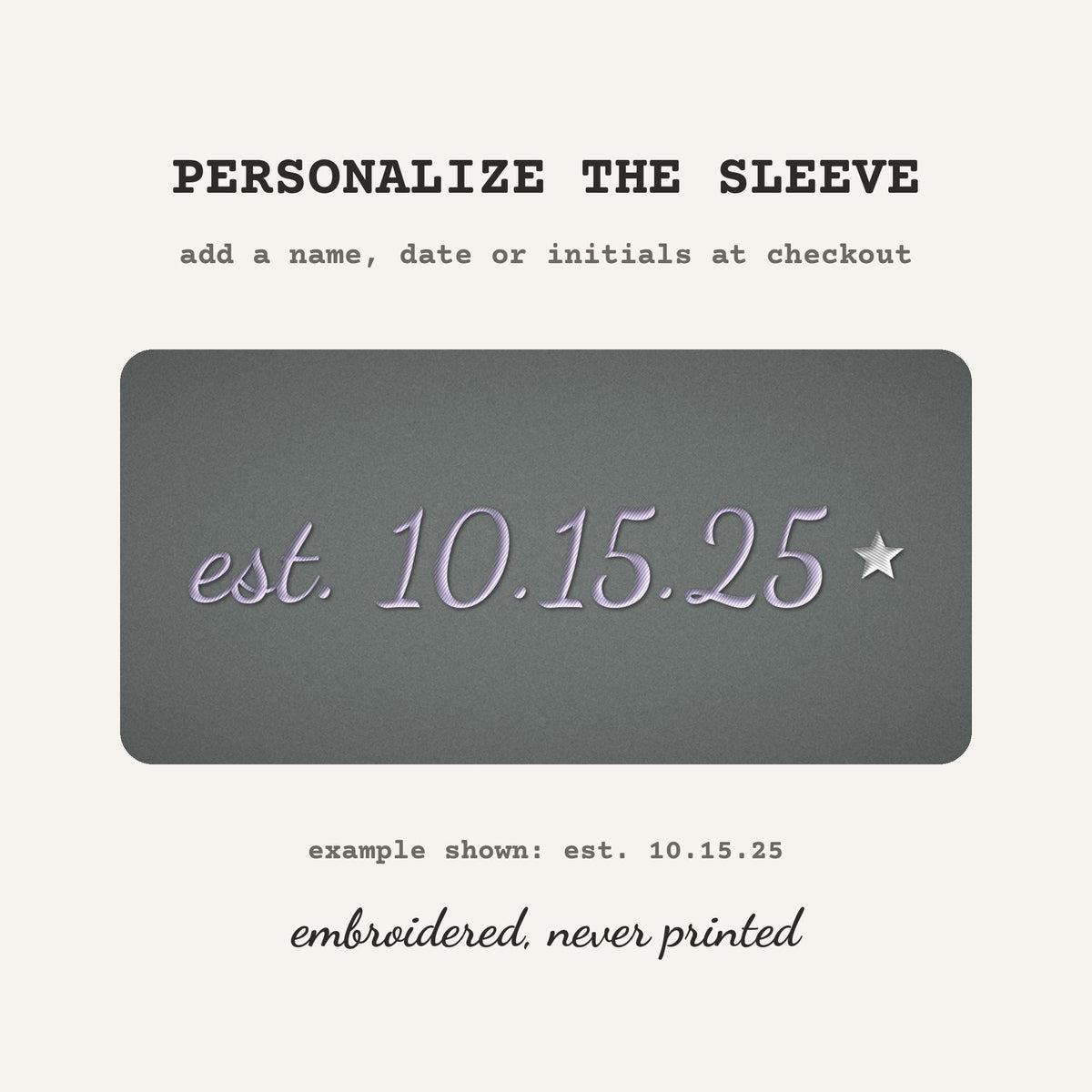 In My Sober Era Embroidered Sweatshirt – free sleeve personalization example