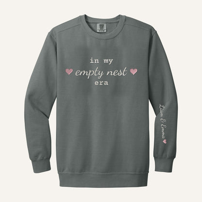 In My Empty Nest Era Embroidered Sweatshirt – Comfort Colors Crewneck in Grey