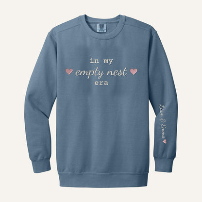 In My Empty Nest Era Embroidered Sweatshirt – Comfort Colors Crewneck in Blue Jean