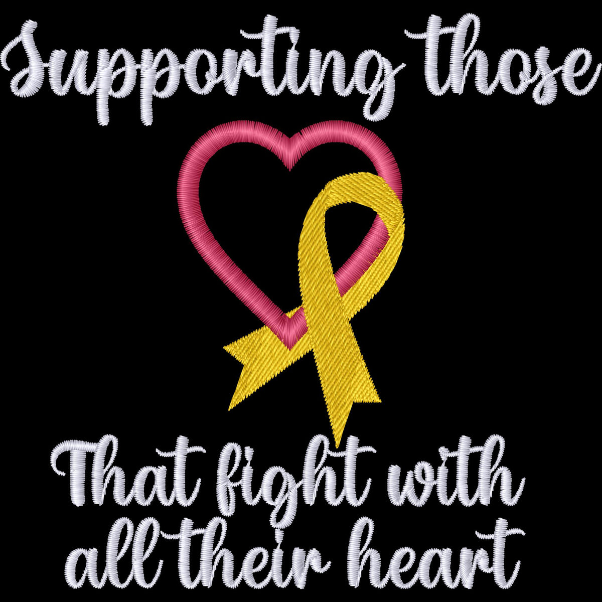 Support the Fighters Heart Machine Embroidery Design