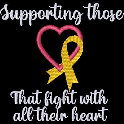Support the Fighters Heart Machine Embroidery Design
