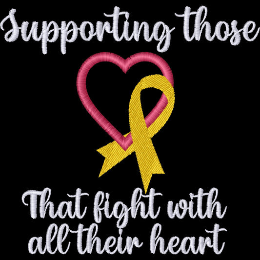 Support the Fighters Heart Machine Embroidery Design
