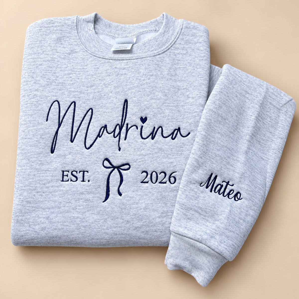 Madrina / Padrino Embroidered Sweatshirt – Est. Year with Bow