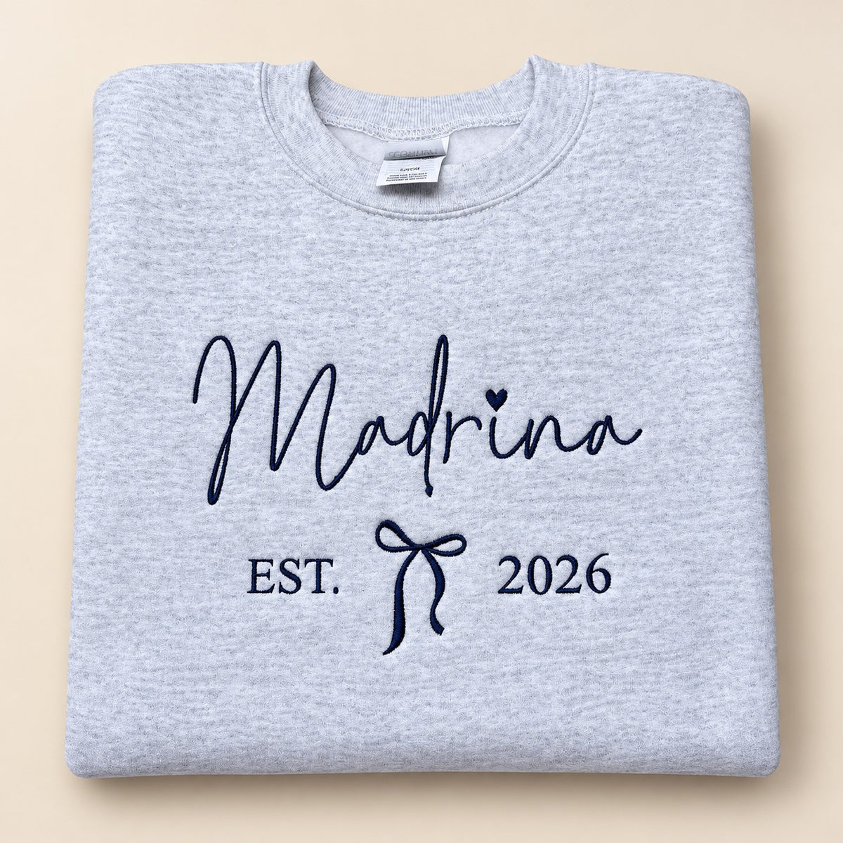 Madrina / Padrino Embroidered Sweatshirt – Est. Year with Bow