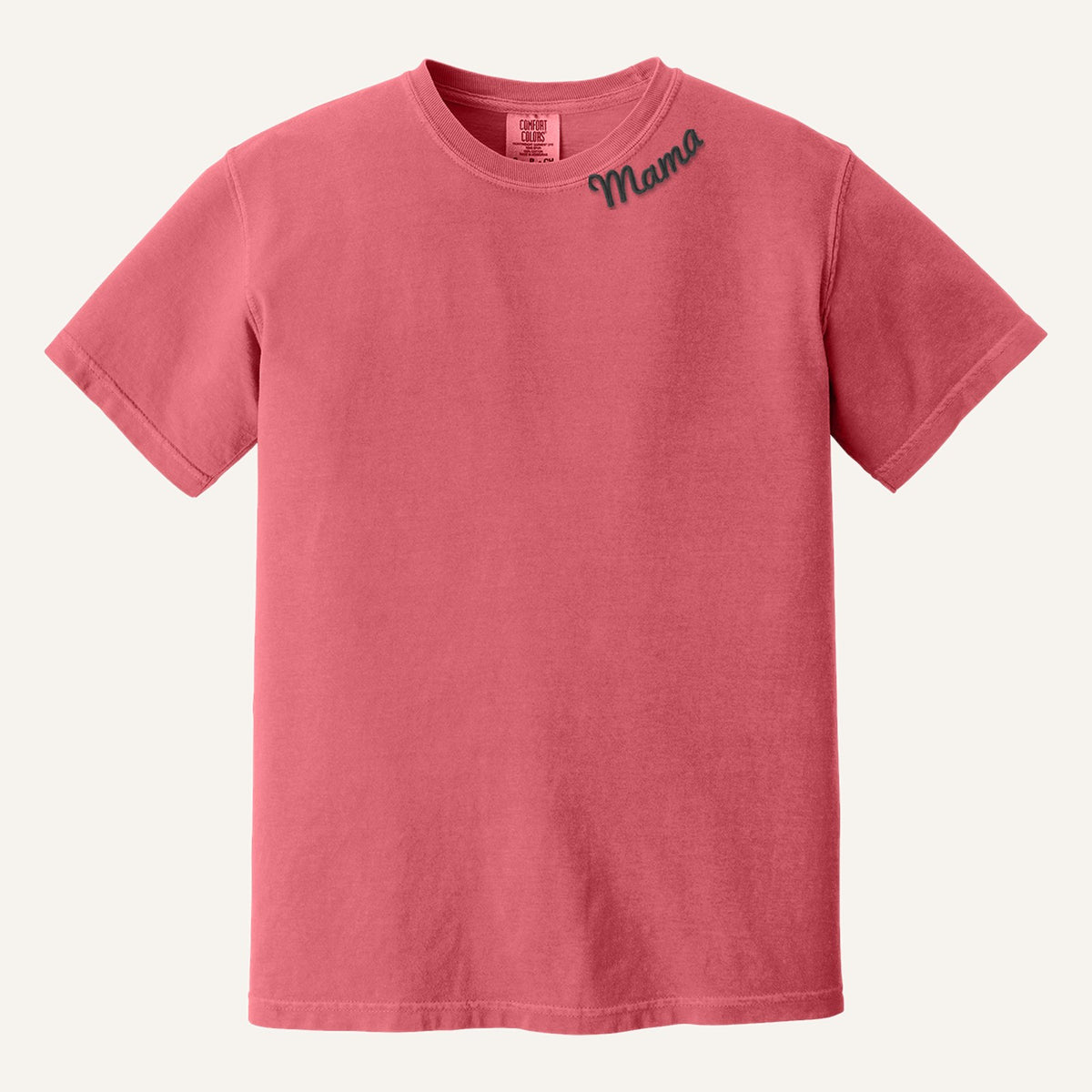 Mama Neckline Embroidered Sweatshirt with Kids' Names on Sleeve – Comfort Colors Tee in Watermelon
