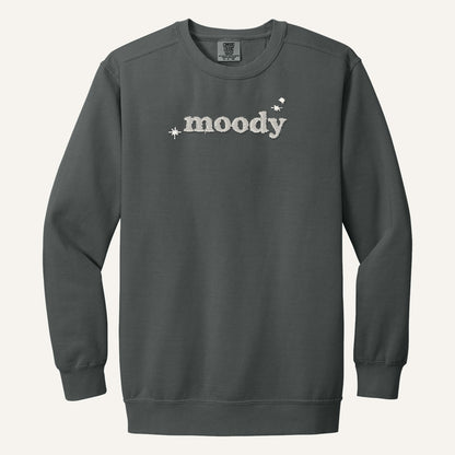 Moody Embroidered Tee – Minimal Script Shirt – Comfort Colors Crewneck in Pepper