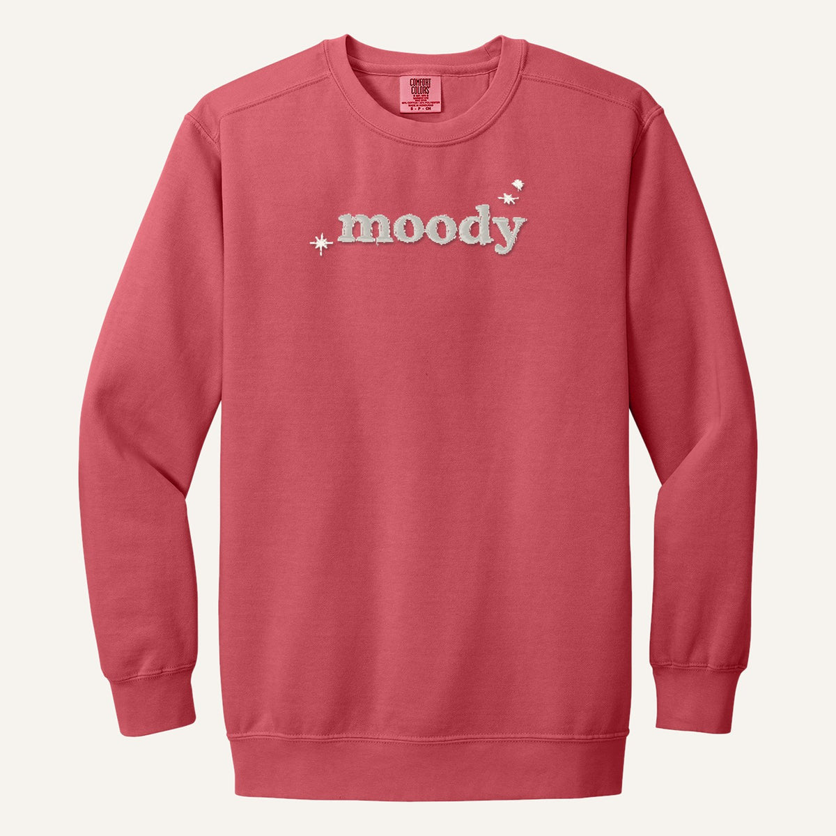 Moody Embroidered Tee – Minimal Script Shirt – Comfort Colors Crewneck in Watermelon