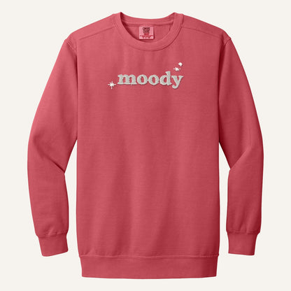 Moody Embroidered Tee – Minimal Script Shirt – Comfort Colors Crewneck in Watermelon