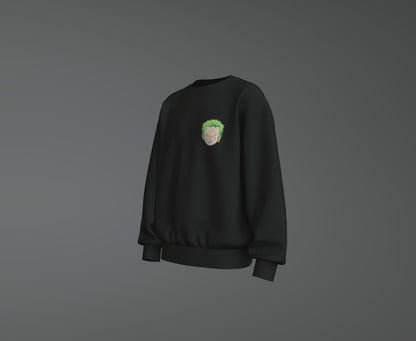 Zoro Embroidered Crewneck – One Piece Anime Sweatshirt
