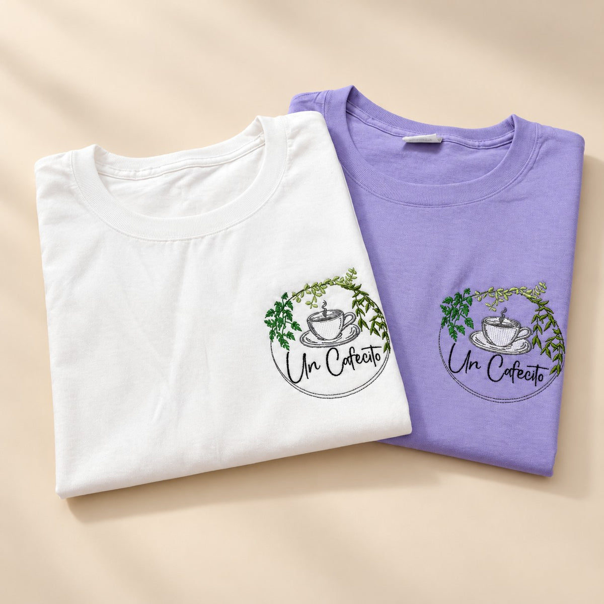 Un Cafecito Embroidered Tee – Coffee Lover Shirt