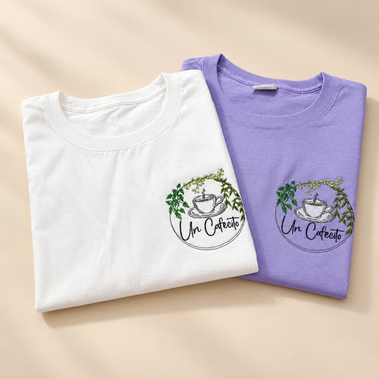 Un Cafecito Embroidered Tee – Coffee Lover Shirt